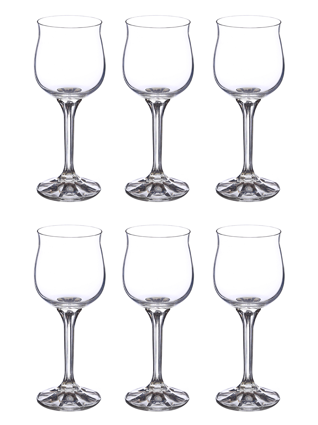Bohemia Crystal Diana Wine Glass Set 190ml Set of 6pcs Transparent Non Lead Crystal Glass