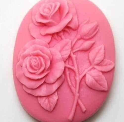 Rose Print in Oval Shape Soap Moulds