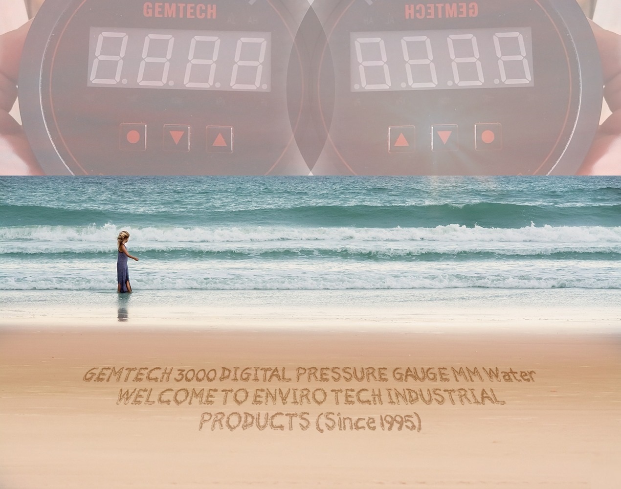 GEMTECH Series 3000 Digital Pressure Gauge Range 0 to 2000 PAC