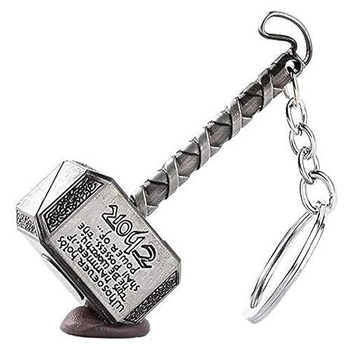 Silver Ragnarok Mjlnir Axe Hammer Thor Keychain