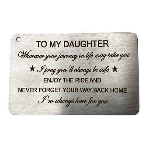 Silver Wallet Card To My Daughter