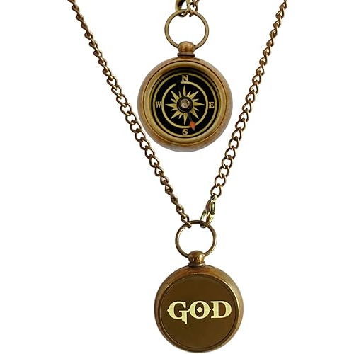 God Compass Christmas Gift Women Men Necklace For him
