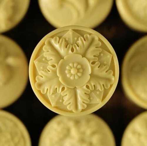 Flower and Leaf Design in Round Shape Soap Moulds