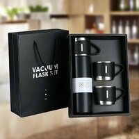 Vacuum Flask Set 5533 - Stainless Steel, 26x17x7 Cm | Double-layer Insulation, Bpa-free, Multi-function Lid, Easy-clean Sponge Brush