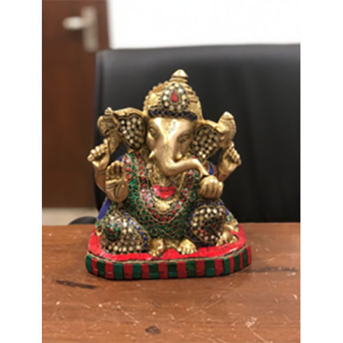 MB-2820F1 GANESH SITTING ON HALF HEXAGONAL BASE