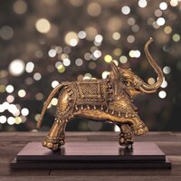 Elephant Tribal Dhokra Art - Color: Gold