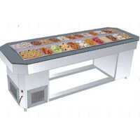 Ss Salad Counter - Stainless Steel, Polished Finish, Sleek Silver Design | Durable, Versatile For Restaurants, Cafes, Food Stalls