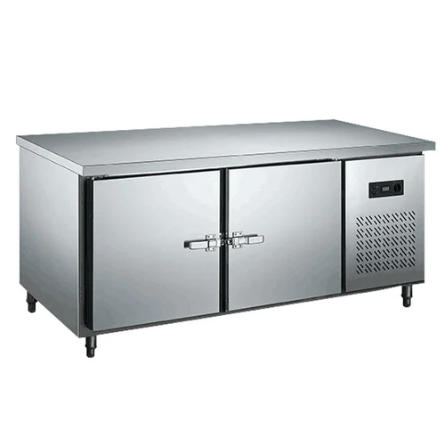 Work Top Refrigerator - Stainless Steel, Compact Size, Polished Silver Finish | Durable, Easy to Clean, Ideal for Commercial Use