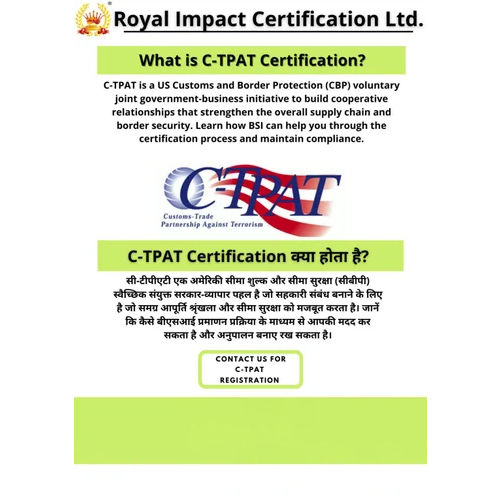 ISO-IEC 28001-2007 Supply Chain Security Management System By ROYAL IMPACT CERTIFICATION LTD