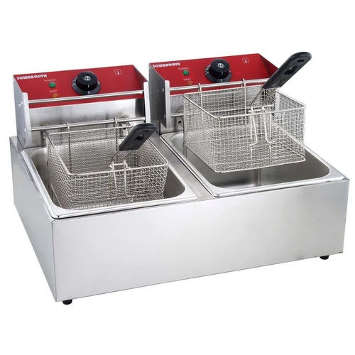 Double Basket Deep Fryer - Stainless Steel, Heavy-Duty Design | Warranty Included, Versatile Cooking Capacity