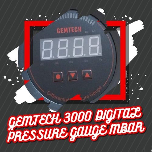 GEMTECH Series 3000 Digital Pressure Gauge With Alarm Range 0 to 1.000 INCH W.C.