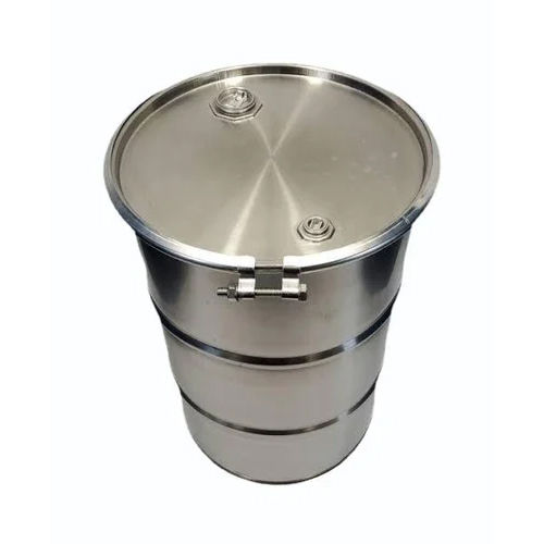 Silver Stainless Steel Storage Barrel