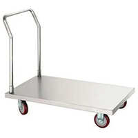 Stainless Steel Platform Trolley - 1000 lbs Lifting Capacity, Strong & Durable Manual Operation, High-Quality Silver Finish