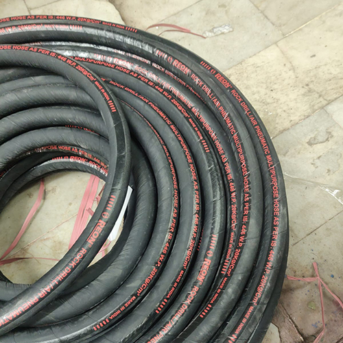 Rubber Air Pneumatic Hose - Black Various Sizes Available | Industrial Grade Round Design