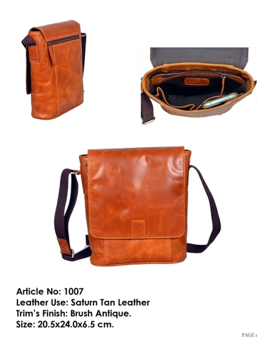 Cross Body Saturn Tan Leather Bag