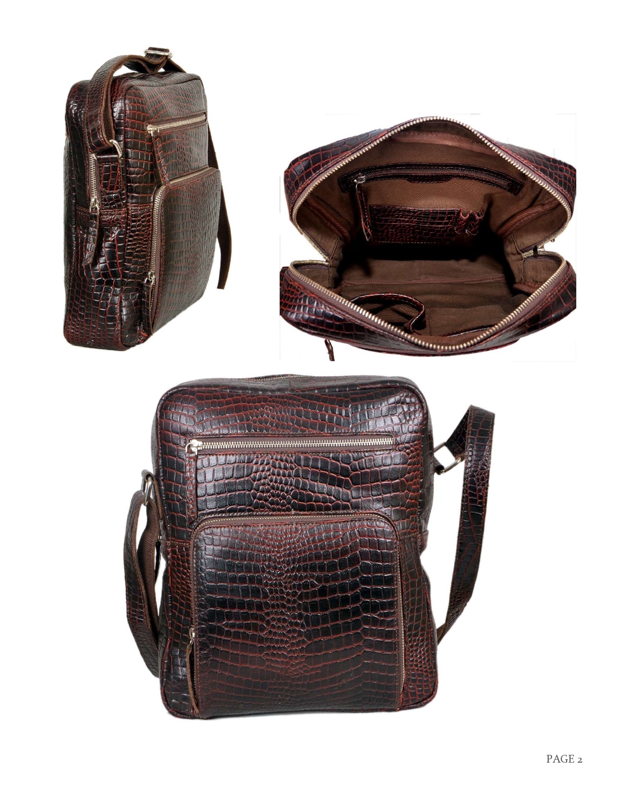 Uranus Burgundy Leather Cross Body Bags