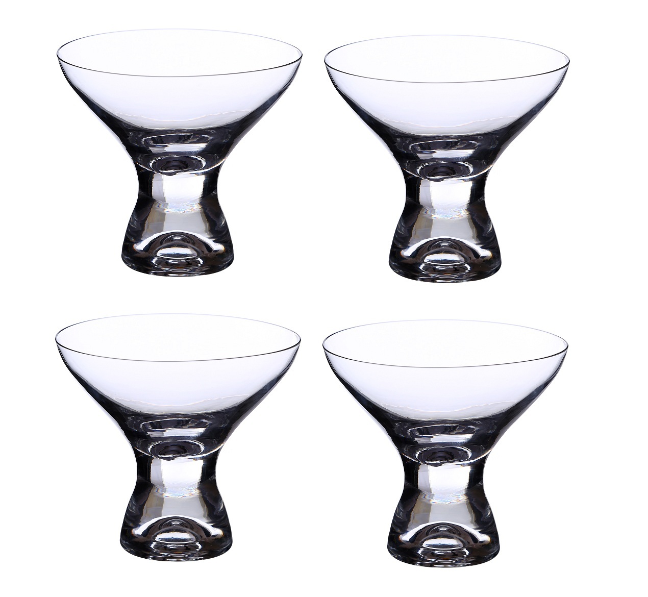 Bohemia Crystal Samba Ice Cream Cup Set 330ml Set of 4pcs Transparent Non Lead Crystal Glass