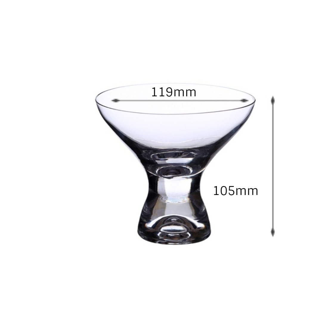Bohemia Crystal Samba Ice Cream Cup Set 330ml Set of 4pcs Transparent Non Lead Crystal Glass
