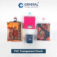 Pvc Transparent Pouch - Pvc Material, Customized Size, Transparent Finish | Stand Up Style, Button Closure, Eco-friendly & Recyclable