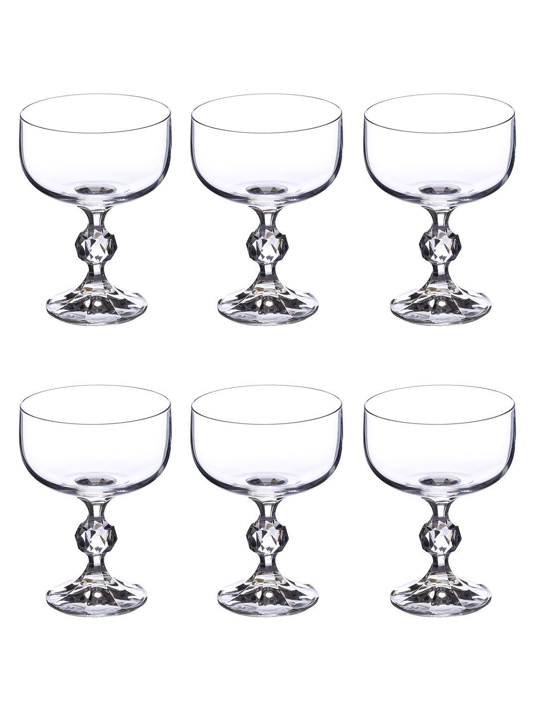 Bohemia Crystal Claudia Ice Cream Cup Set 200ml Set of 6pcs Transparent Non Lead Crystal Glass