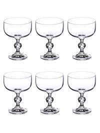 Bohemia Crystal Claudia Ice Cream Cup Set 200ml Set of 6pcs Transparent Non Lead Crystal Glass