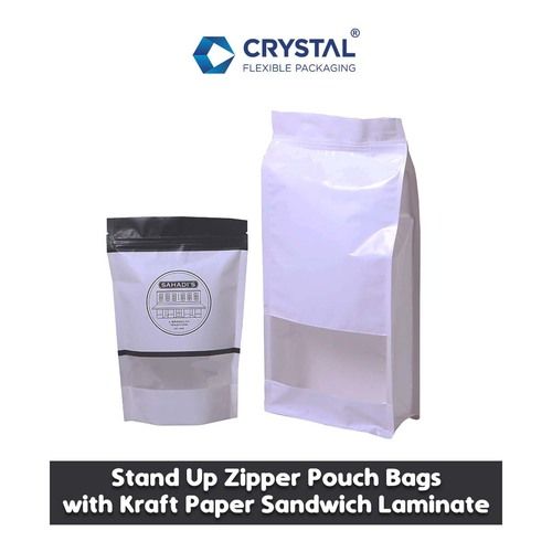 Stand Up Zipper Pouch Bags with Kraft Paper Sandwich Laminate