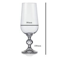 bohemia crystal Claudia Champagne Flutes Beer Glass Set  280ml  Set of 6  Transparent