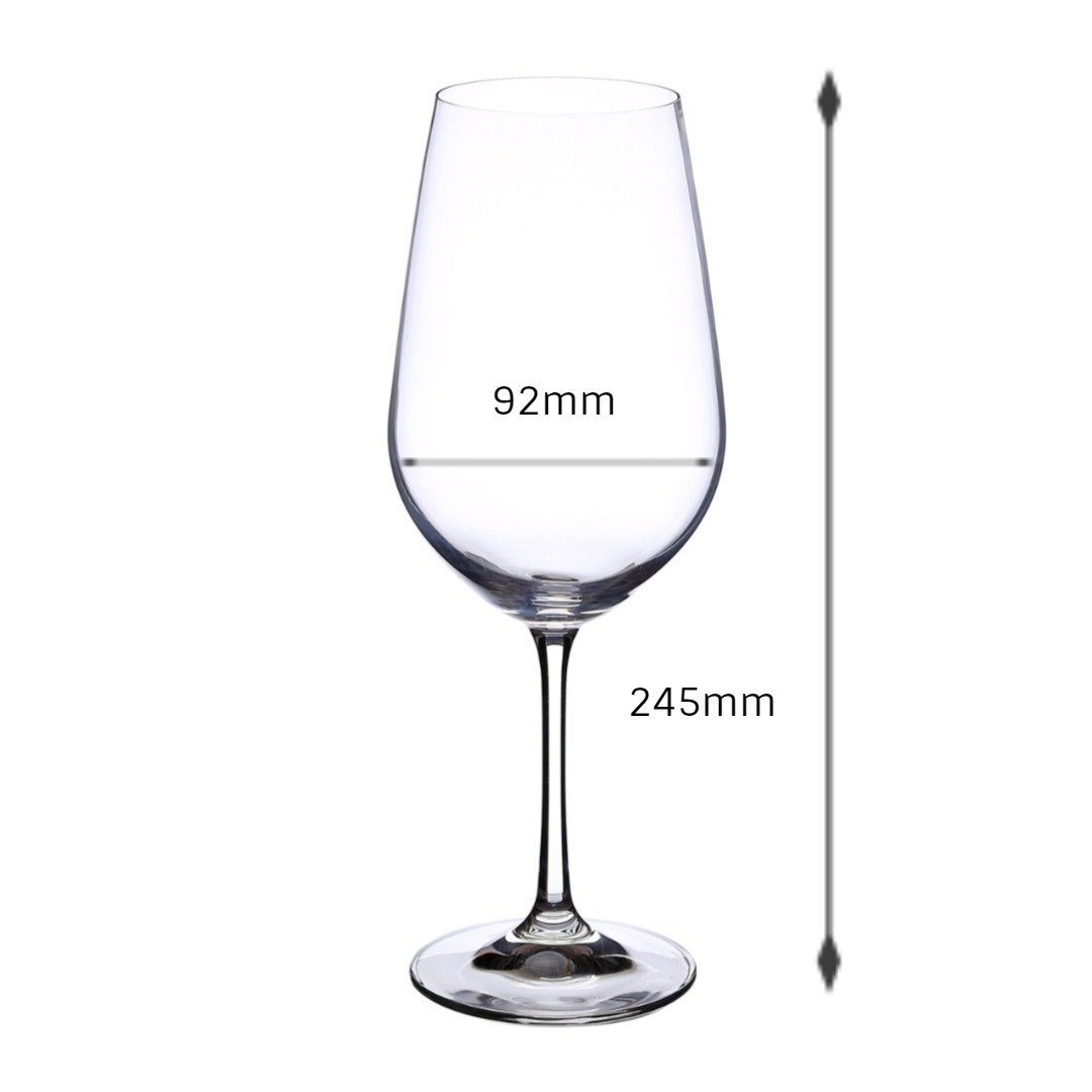 Bohemia Crystal Viola Wine Glass Set  550ml  Set of 6pcs  Transparent  Non Lead Crystal Glass