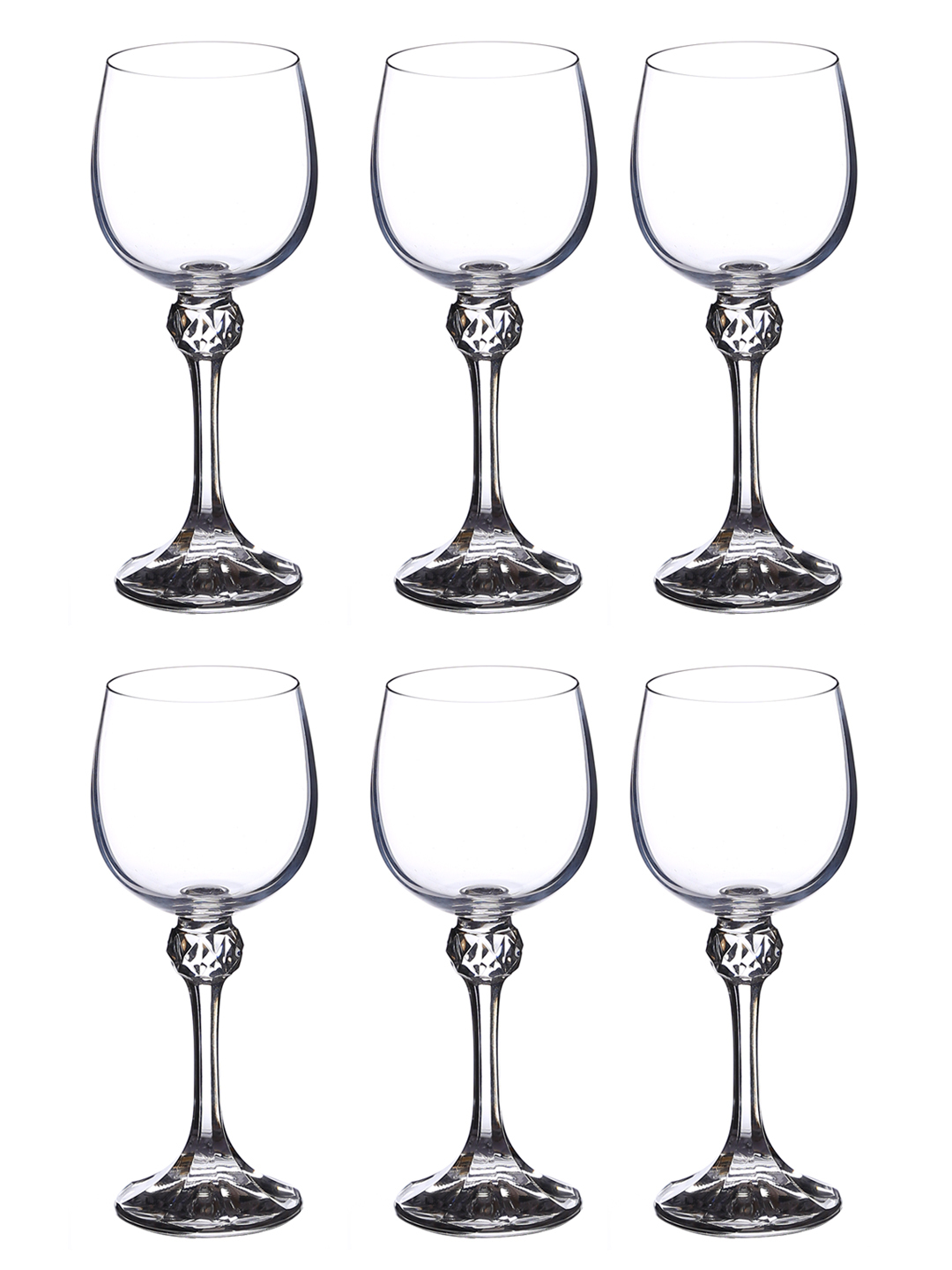 bohemia crystal Julia White Wine Glass Set  190ml  Set of 6  Transparent
