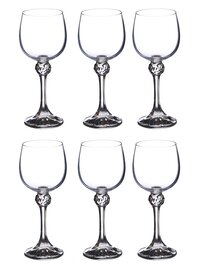 bohemia crystal Julia White Wine Glass Set  190ml  Set of 6  Transparent