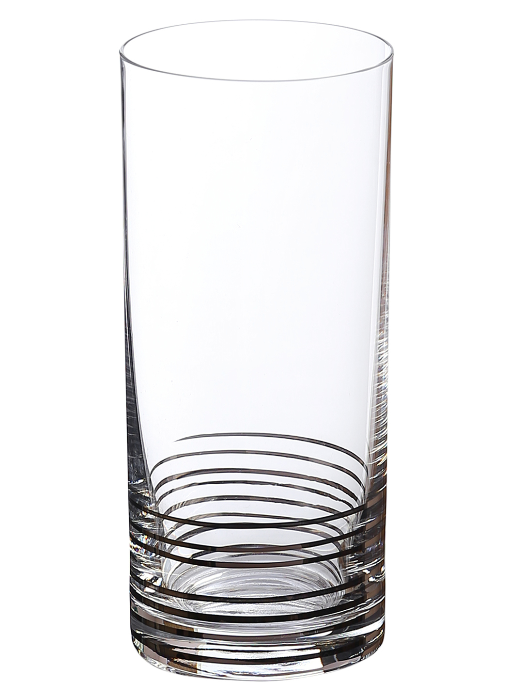 Bohemia Crystal Barline Water  Juice Drinking Glass Set 300ml Set of 6pcs Platinum Colour Non Lead Crystal Glass