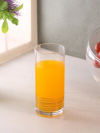 Bohemia Crystal Barline Water  Juice Drinking Glass Set 300ml Set of 6pcs Platinum Colour Non Lead Crystal Glass