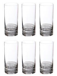 Bohemia Crystal Barline Water  Juice Drinking Glass Set 300ml Set of 6pcs Platinum Colour Non Lead Crystal Glass
