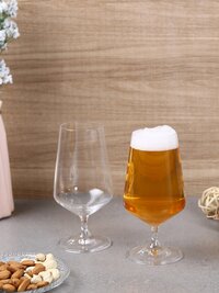 Bohemia Crystal Sandra Beer Glass Set  380ml  Set of 2pcs Transparent  Non Lead Crystal Glass