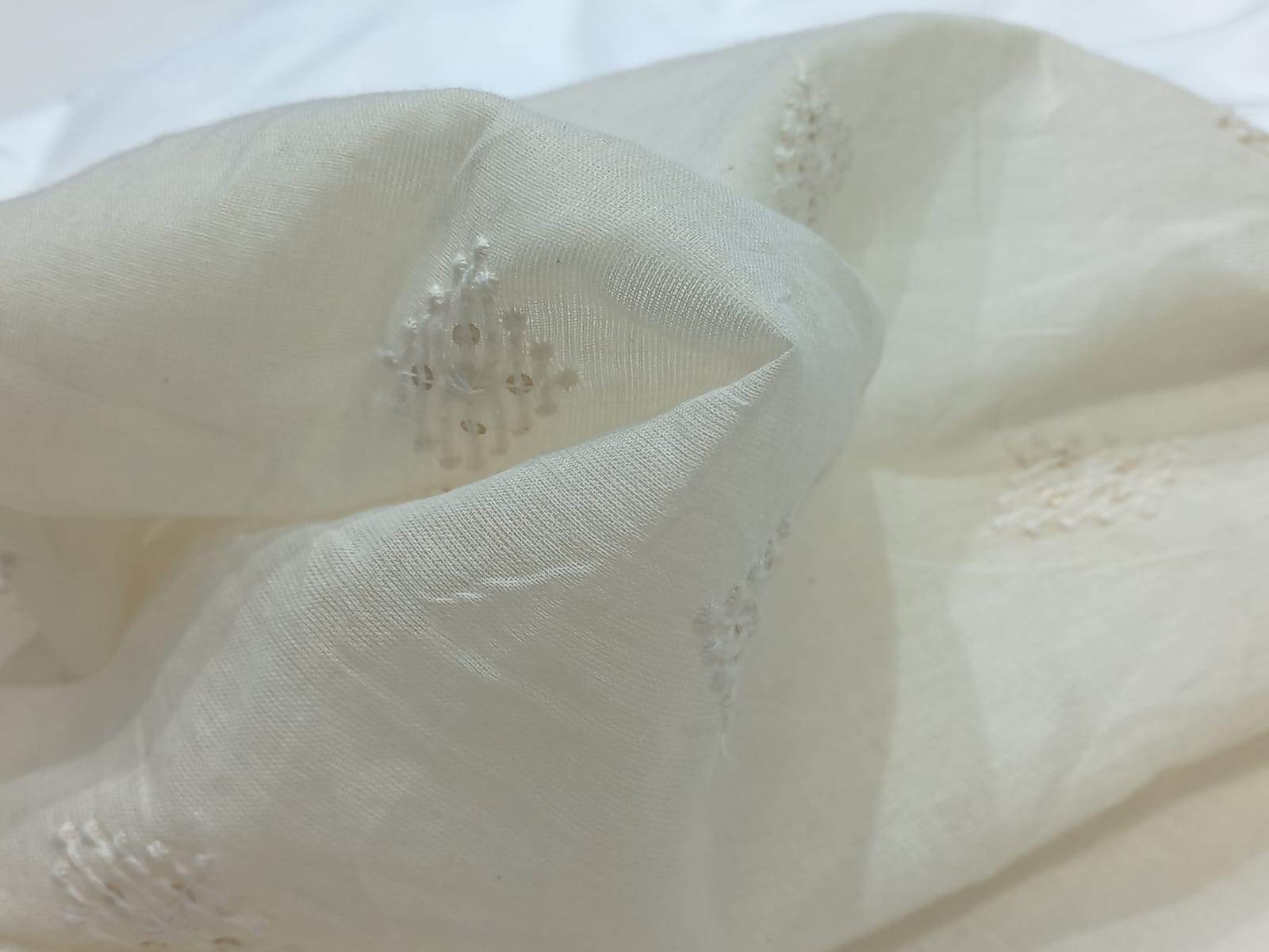 Dyeable butti embroidery fabric wholesale