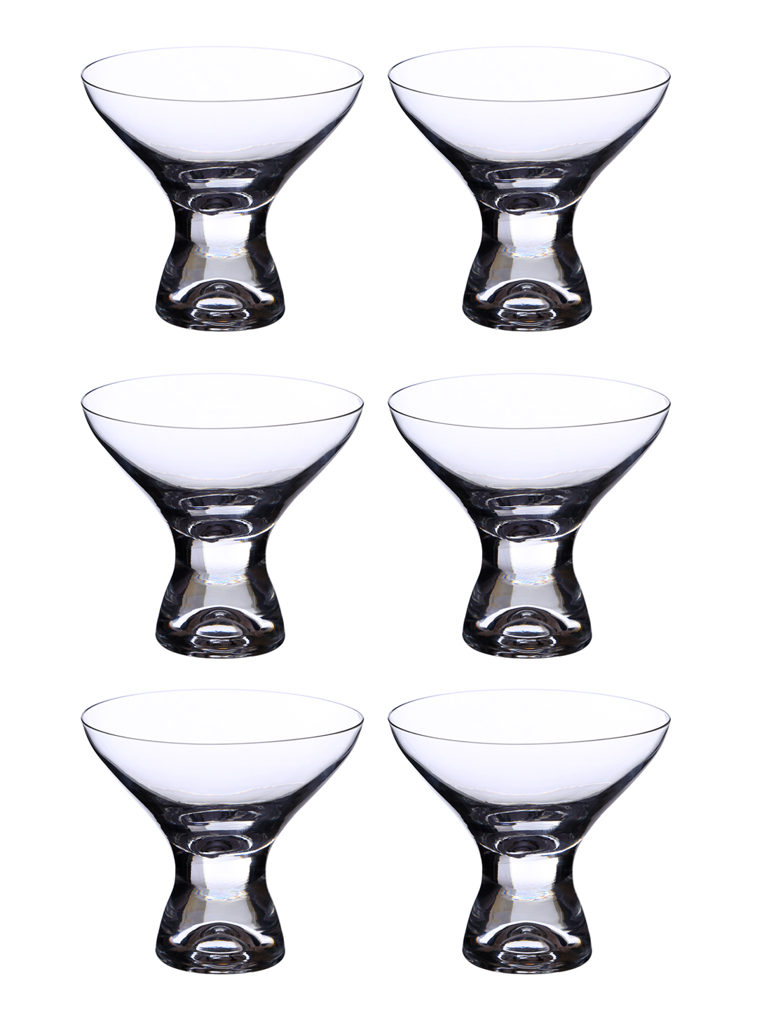 Bohemia Crystal Samba Ice Cream Cup Set 330ml Set of 6pcs Transparent Non Lead Crystal Glass