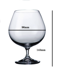 Bohemia Crystal Lara Brandy Glass Set 400ml Set of 6pcs Transparent Non Lead Crystal Glass