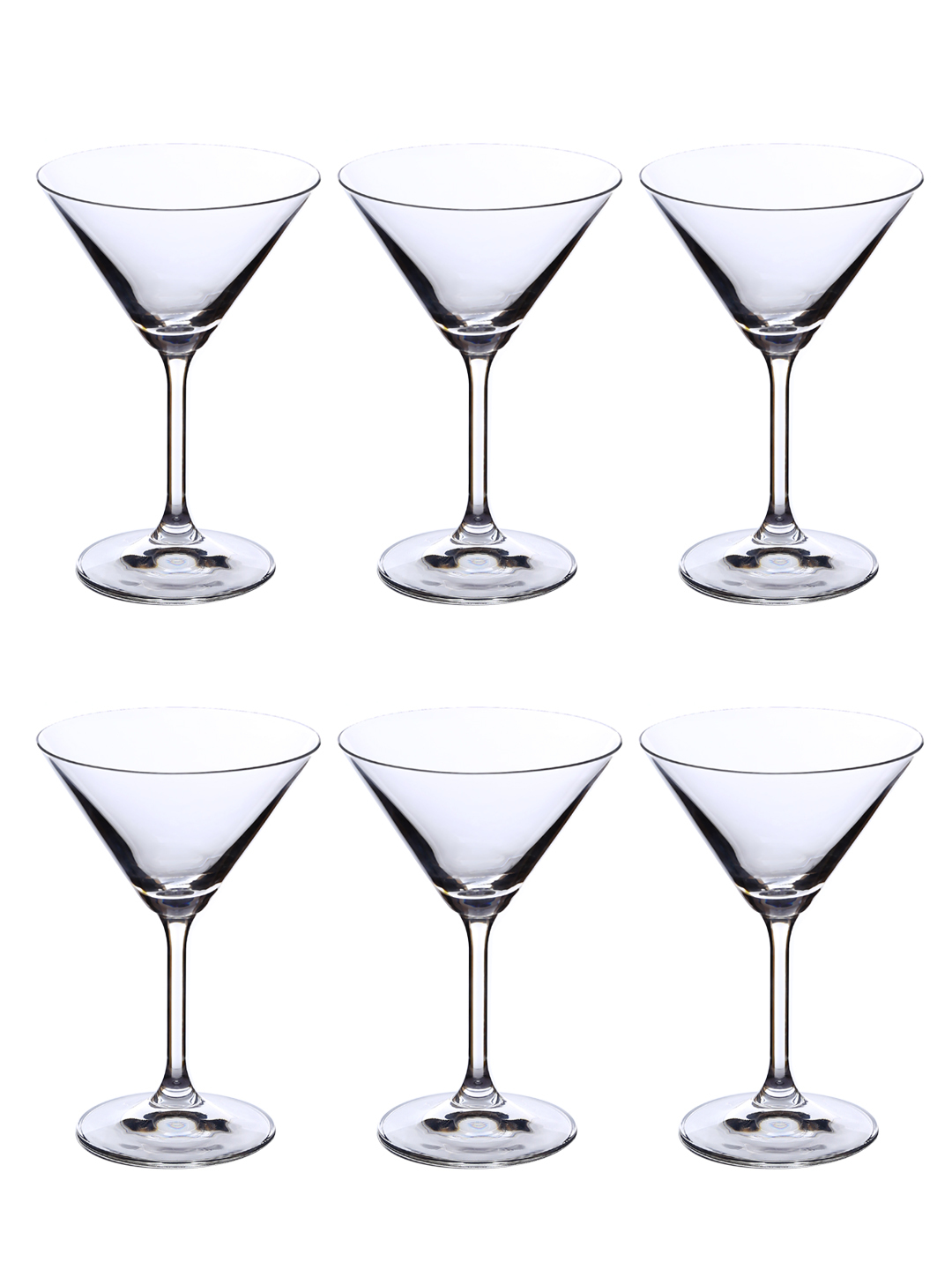 Bohemia Crystal Lara Martini Glass Set 210ml  Set of 6pcs  Transparent  Non Lead Crystal Glass