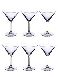 Bohemia Crystal Lara Martini Glass Set 210ml  Set of 6pcs  Transparent  Non Lead Crystal Glass