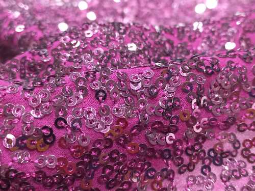 Pink sequin fabric for women clothes online