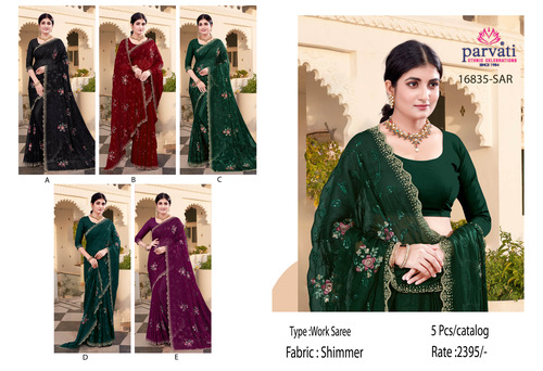 Shimmer Silk Designer Cutwork Border Saree-16835