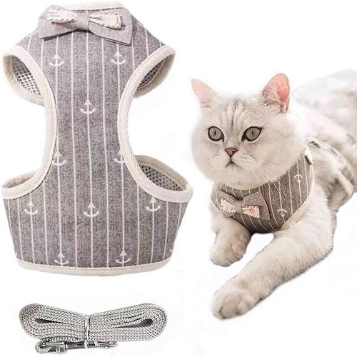 Vest Harnesses Striped Cat Traction Belt