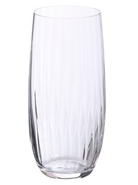 Bohemia Crystal Club Waterfall water Glass Set  350ml  Set of 6