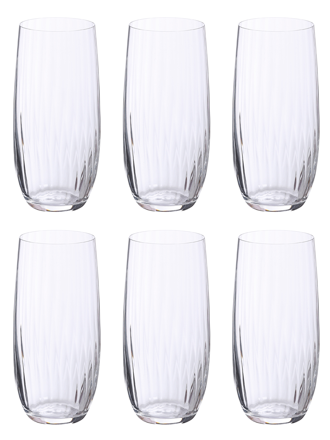 Bohemia Crystal Club Waterfall water Glass Set  350ml  Set of 6