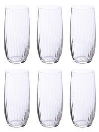 Bohemia Crystal Club Waterfall water Glass Set  350ml  Set of 6