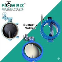 Industrial Offset Disc Butterfly Valve - Color: Blue