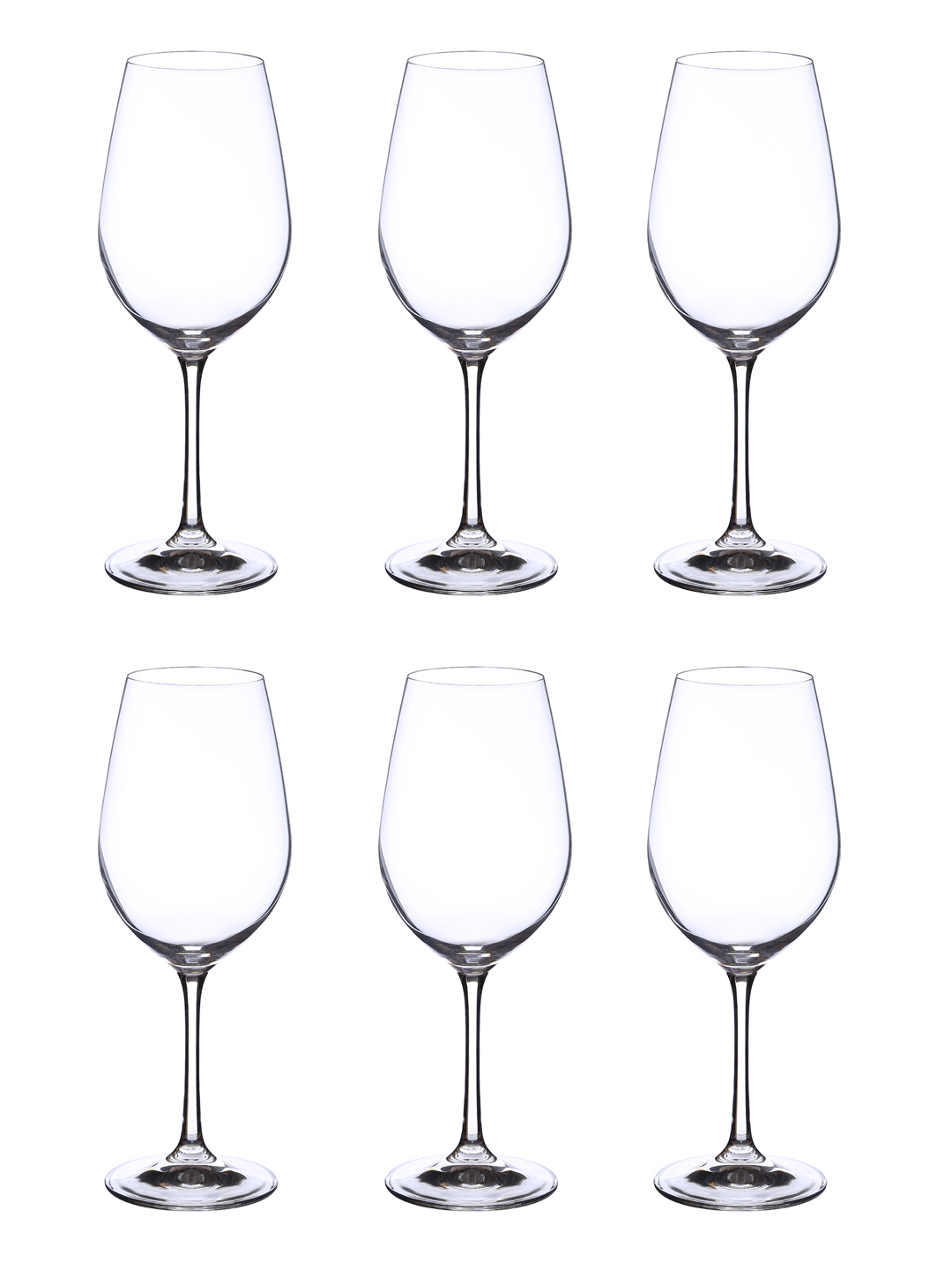 Bohemia Crystal Viola Wine Glass Set 450ml Set of 6 Transparent