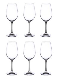 Bohemia Crystal Viola Wine Glass Set 450ml Set of 6 Transparent