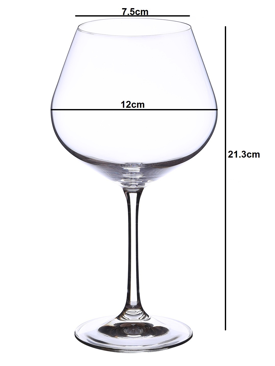 Bohemia Crystal Viola Wine Glass Set 570ml Set of 6 Transparent