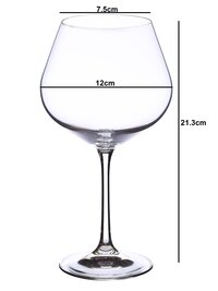 Bohemia Crystal Viola Wine Glass Set 570ml Set of 6 Transparent